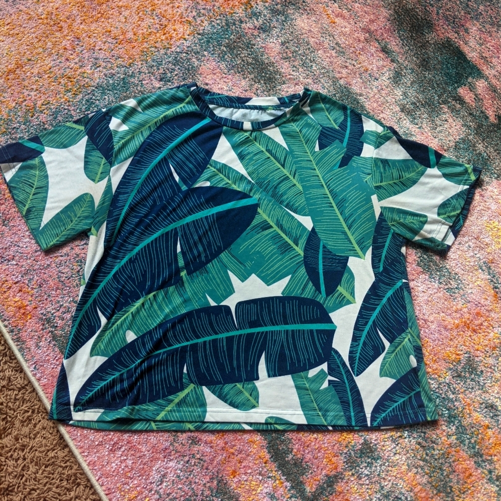 Palm leaf boxy t-shirt